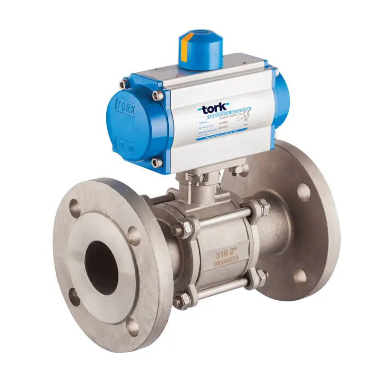 TORK-PAV 905 Pnömatik Aktüatörlü Paslanmaz Çelik Küresel Vana